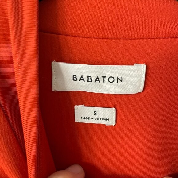 Aritzia Babaton Contour Mockneck Longsleeve Bodysuit Snap Closure Orange Small - Picture 6 of 8